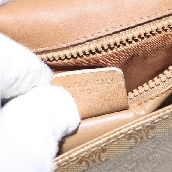 CELINE Macadam Canvas Shoulder Bag PVC Beige Gold Auth - Picture 13 of 16